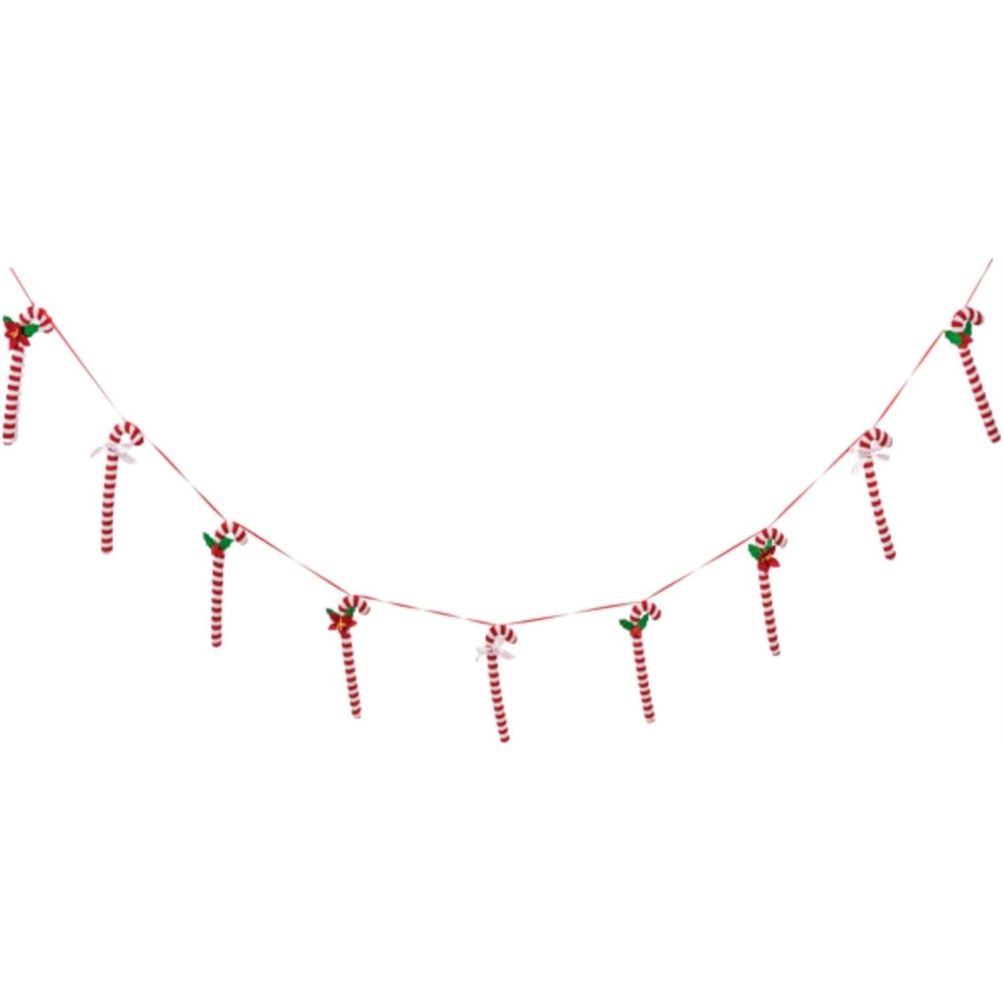 Ganz Red and White Candy Cane Polyester Christmas Garland Stand 72 Inches Long