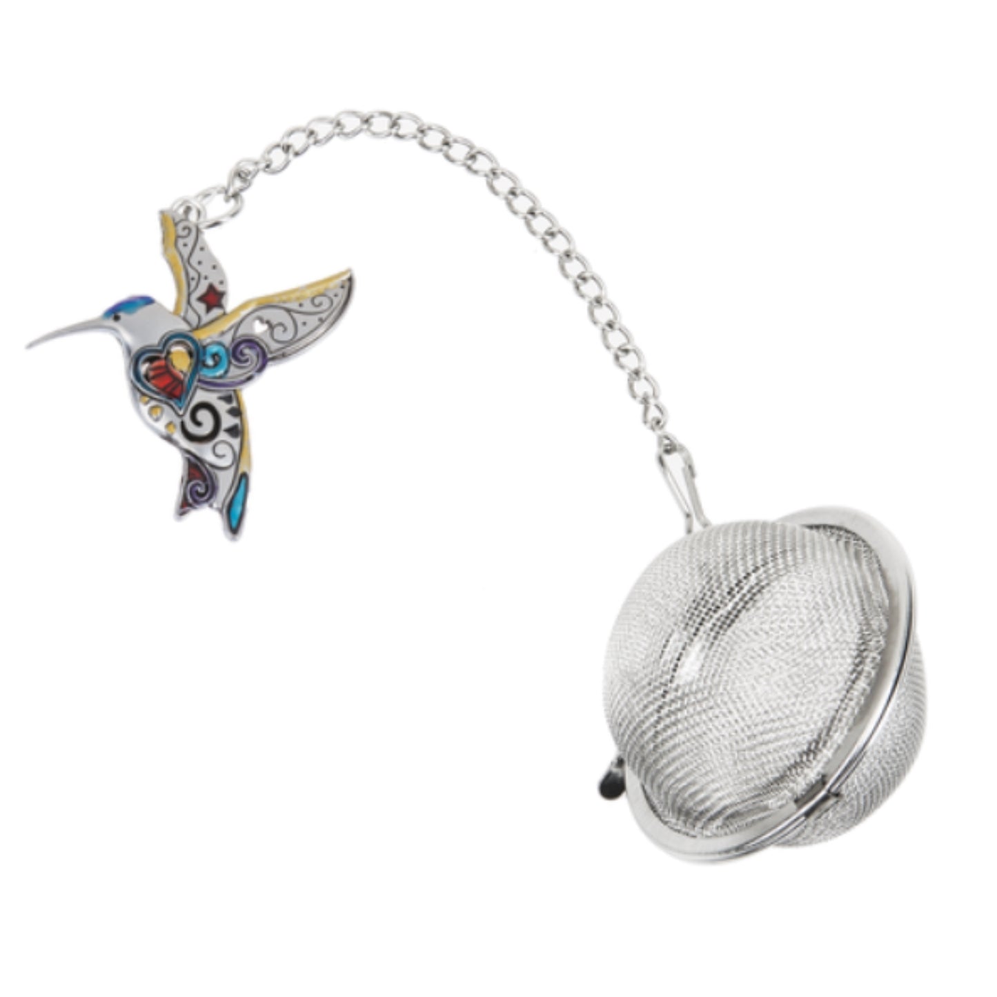 Ganz Hummingbird Charming Zinc Metal Mesh Tea Infuser Ball with Enameling For Loose Leaf Tea Reusable