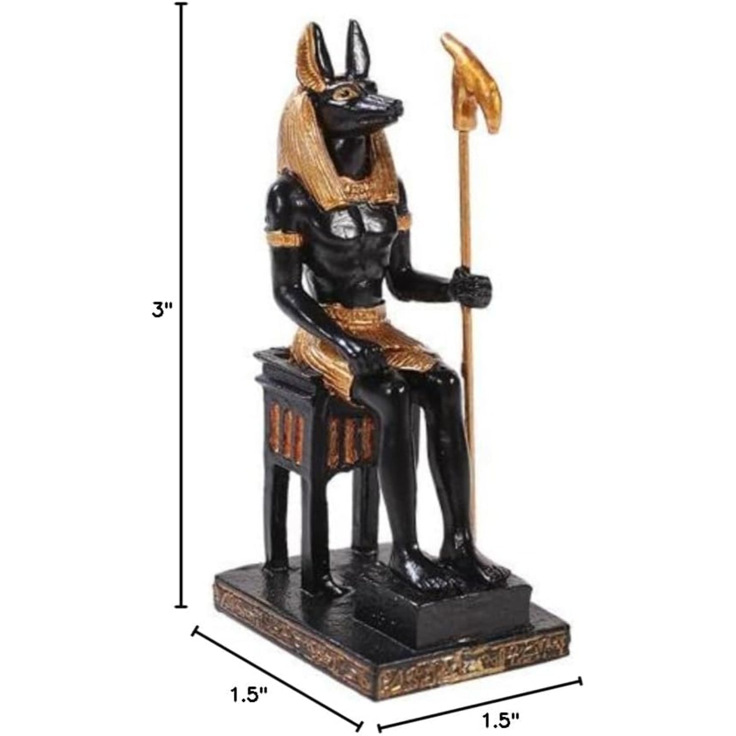 Egyptian Small Anubis Mini Figurine Made of Polyresin 3.1 inch