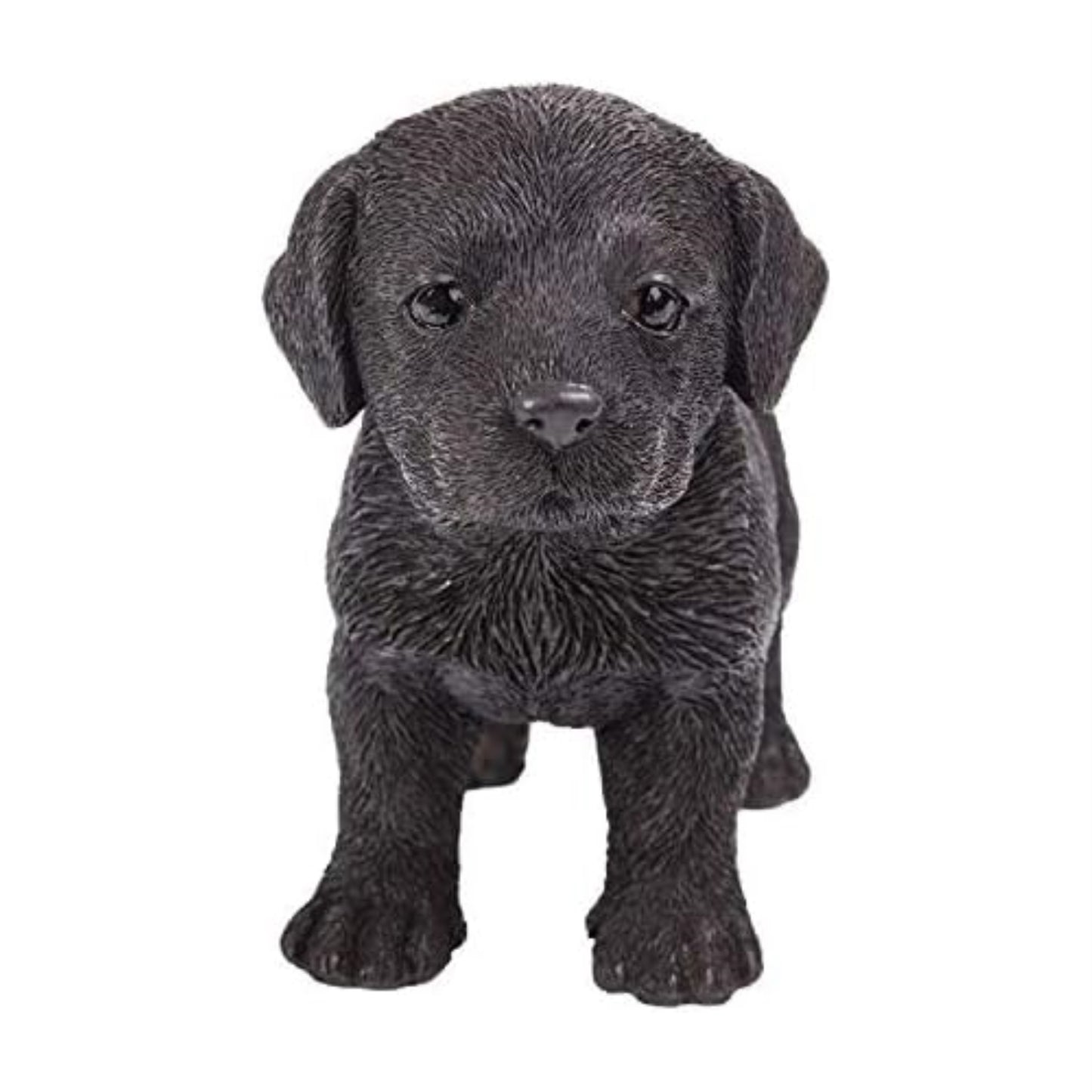 Realistic Chocolate Labrador Retriever Puppy Dog Resin Figurine 6.25 x 4.75 inch