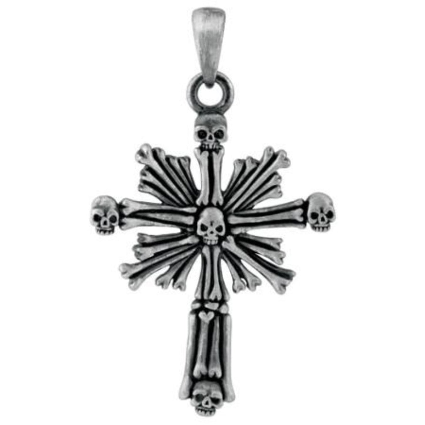 Skull Cross Pendant Skeleton Accessory Necklace Jewelry Medallion