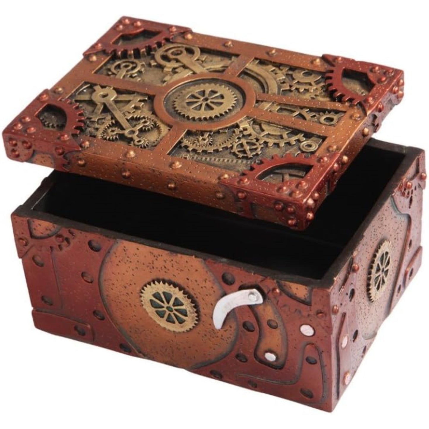 Steampunk Themed Clockwork Jewelry Trinket Keepsake Box 5 inches Long
