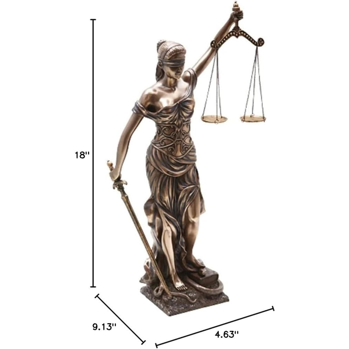 Blind Lady Scales of Justice Statue Lawyer Attorney Judge Statue Figurine 18 inch