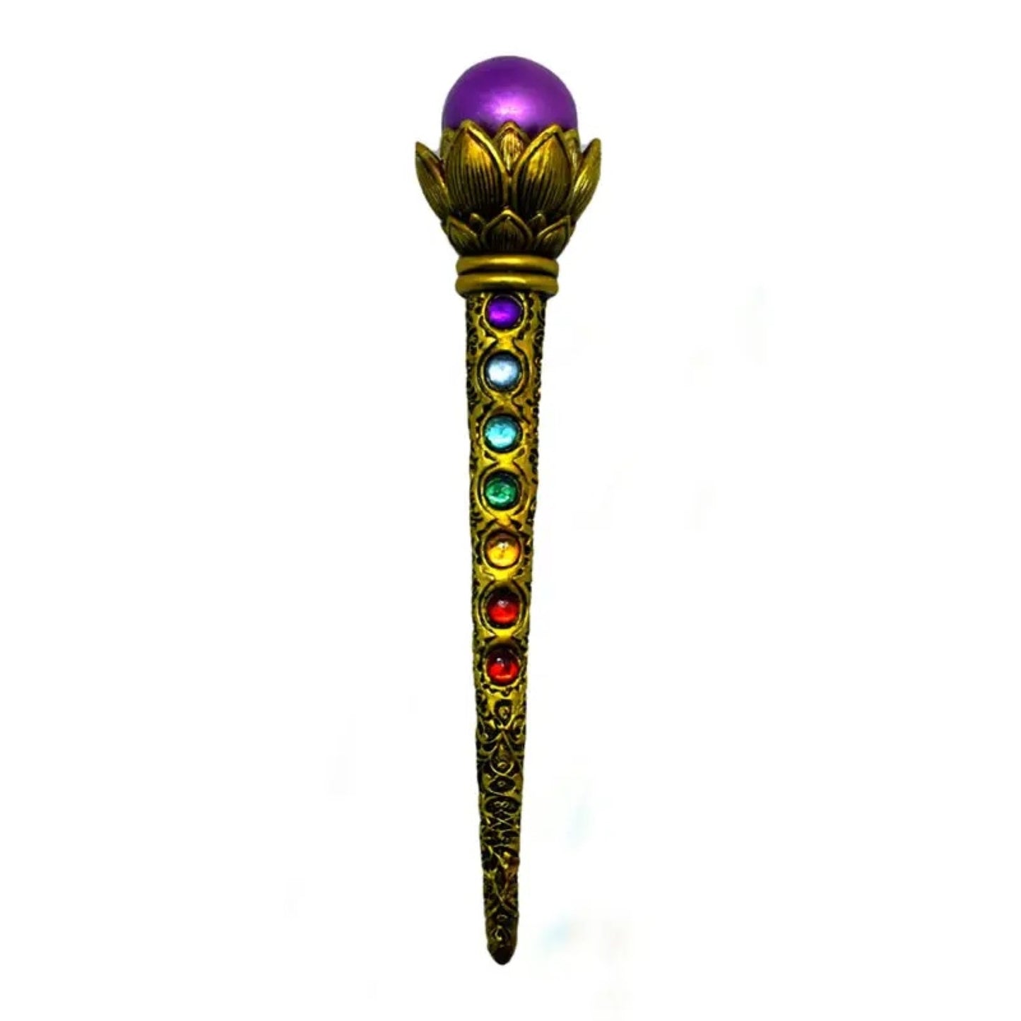 Fantasy Gifts Magic Wand with Chakra Stones 8.5 Inch for Meditation, Altar Display and Witchcraft Practice