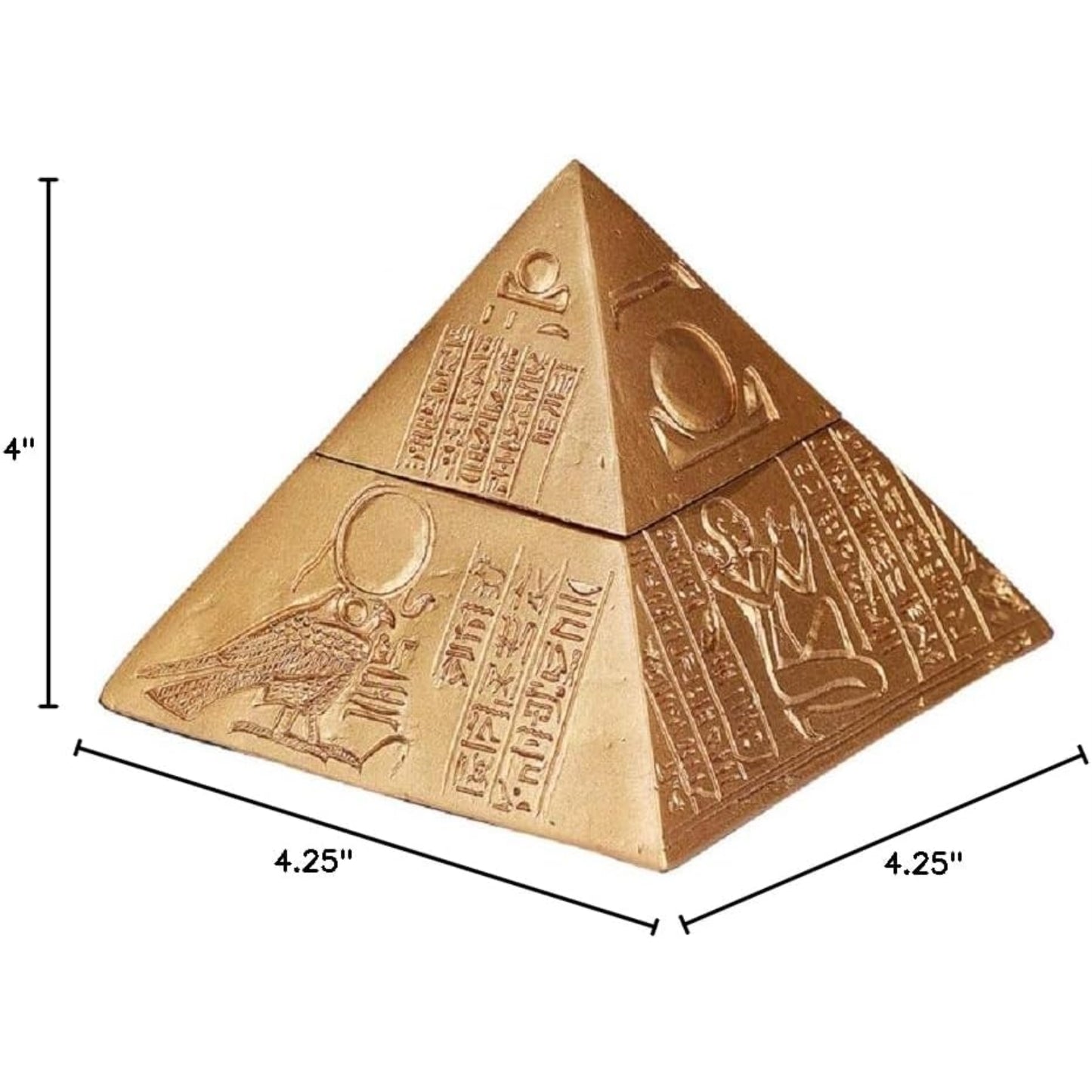 Egyptian Gold Pyramid Jewelry Trinket Keepsake Box Container