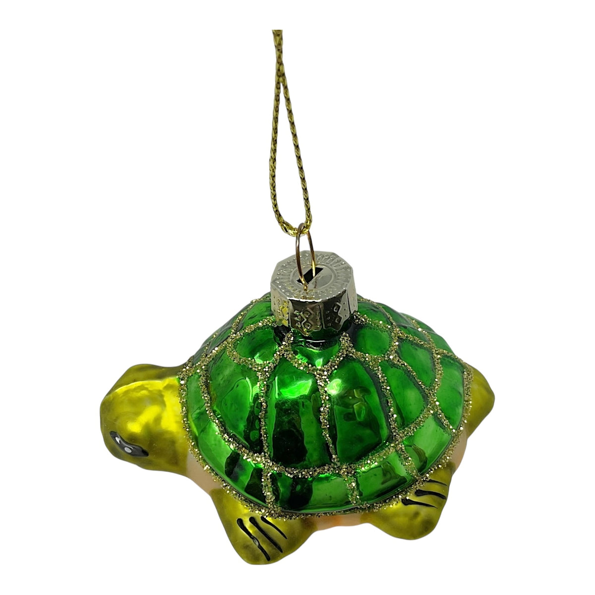 Beachcombers Green Sea Turtle Blown Glass Christmas Tree Ornament 2.5 inch