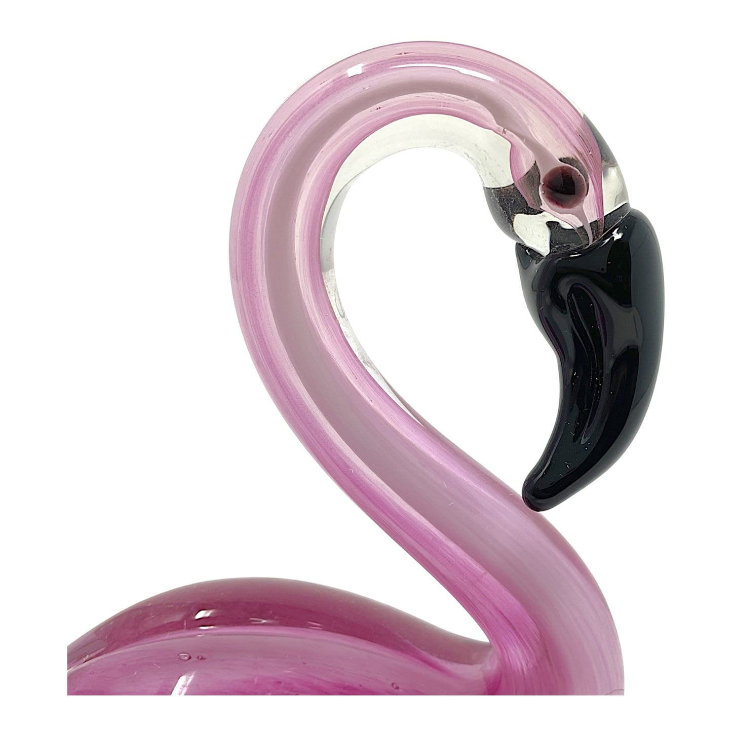 Beachcombers Sitting Tropical Pink Flamingo Glass Art Home Decoration Figurine 6.5 inch