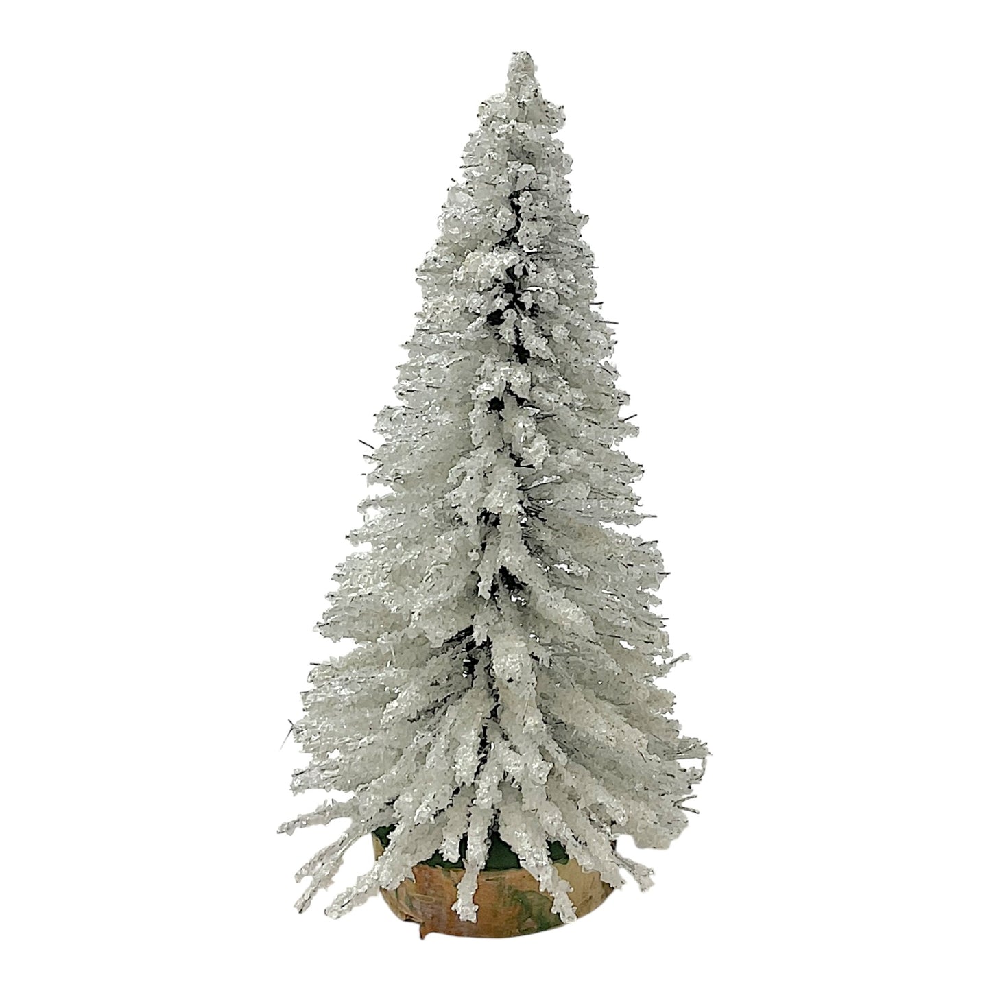 Pinnacle Peak Trading Realistic Snow Covered Christmas Trees German Wood Figurines Set of 3 Germany