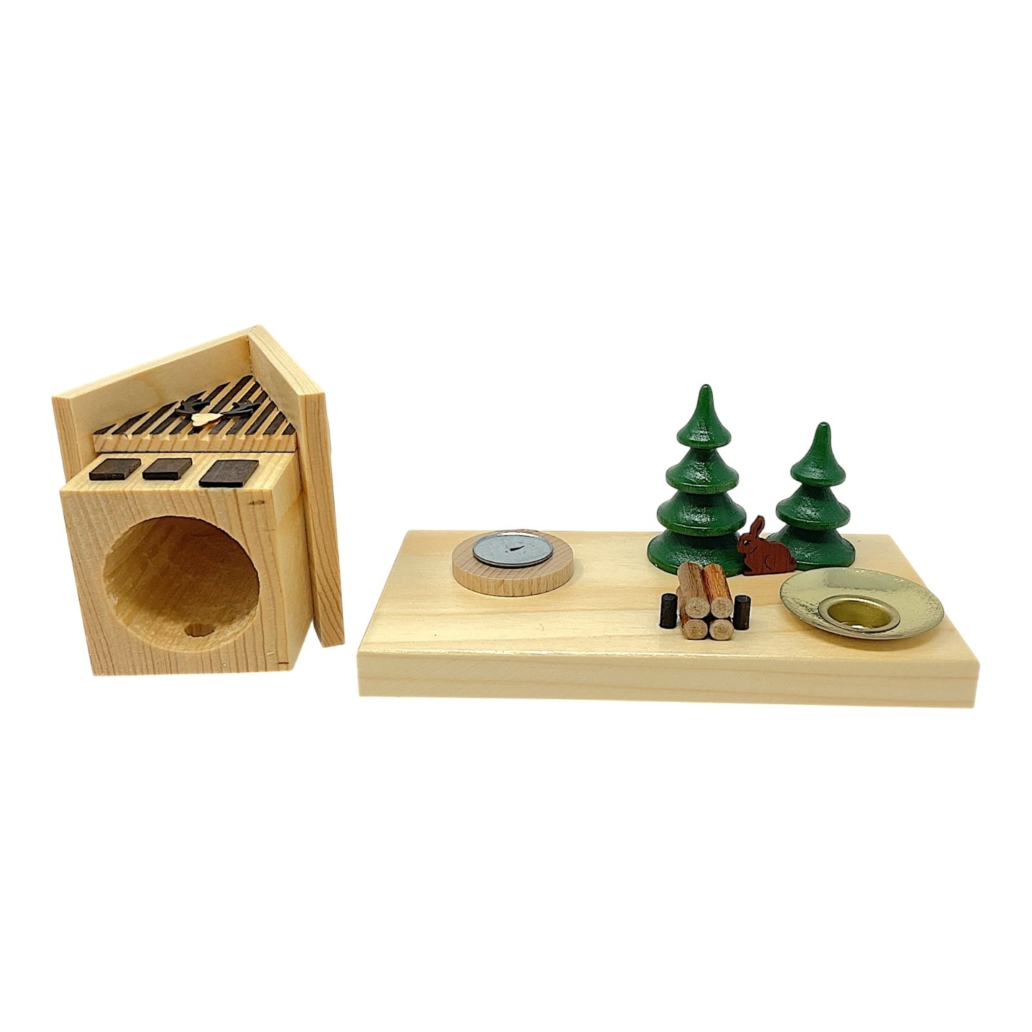 Pinnacle Peak Trading German Wood Forest Smokehouse with Rabbit Incense Smoker and Candle Holder