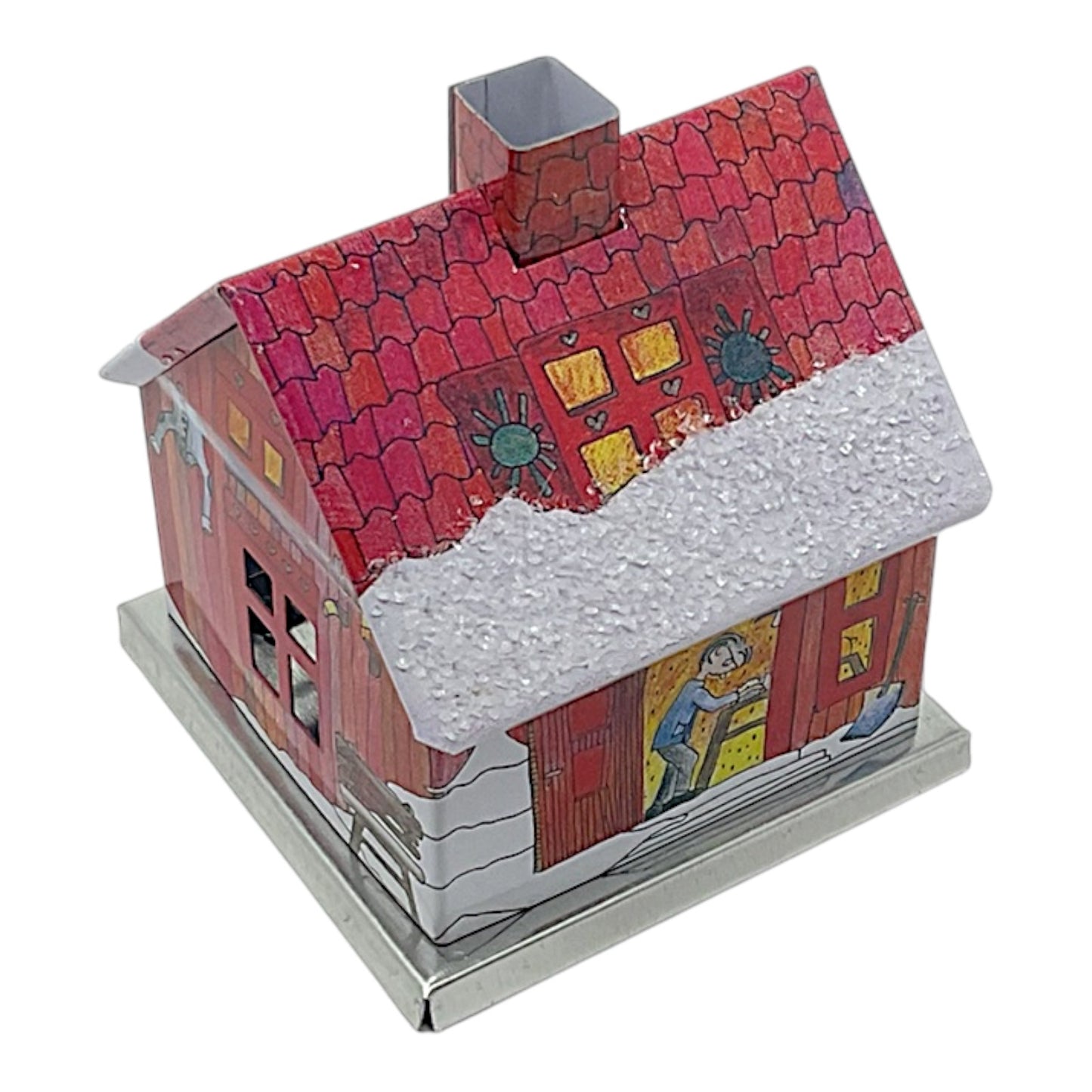 Knox Red Metal Christmas Smoker House with Carpenter Incense Smoker 2.6 Inch