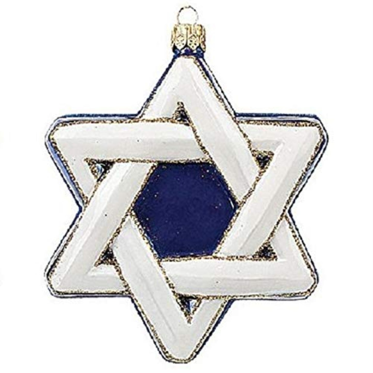 Pinnacle Peak Trading Jewish Star of David Polish Glass Holiday Ornament Made in Poland Decoration