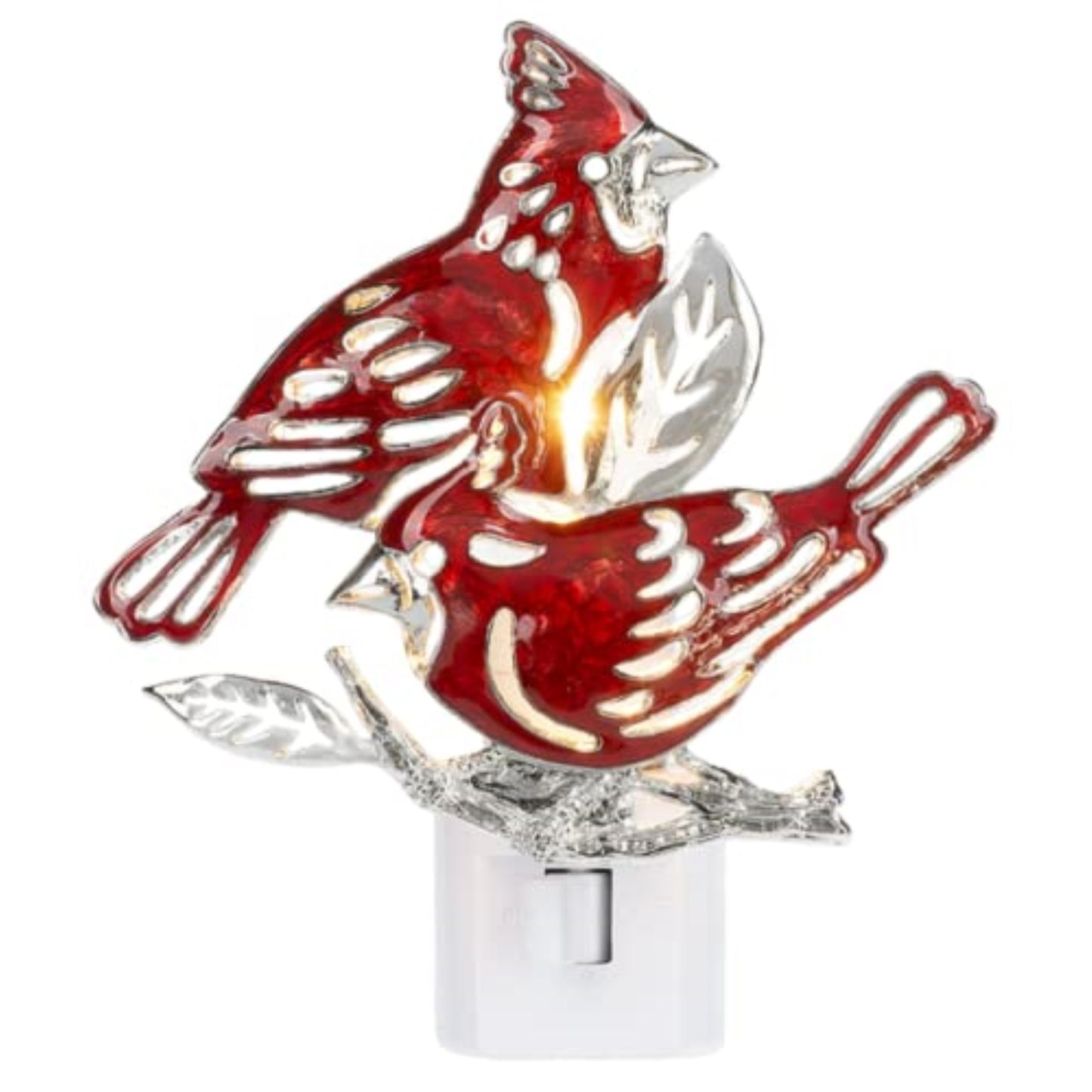 Red Cardinals on Branch Night Light Electric 7 Watt