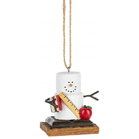 S'mores Teacher Snowman Holiday Christmas Tree Ornament