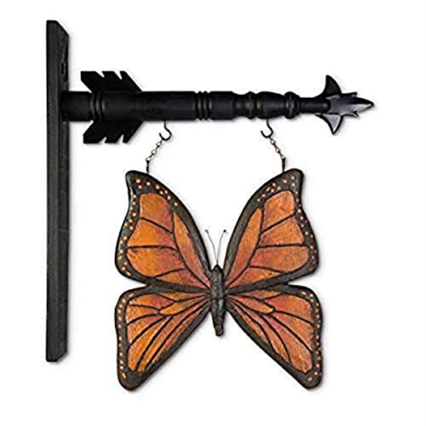 K&K Interiors Orange and Black Resin Butterfly Arrow Replacement Sign 12 inch - Arrow Sold Separately