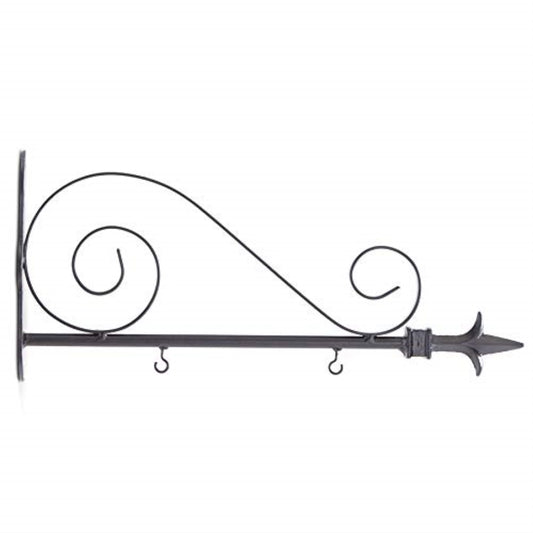 K&K Interiors Scroll Design Black Metal Arrow Sign Holder 8 x 17.5 x 3