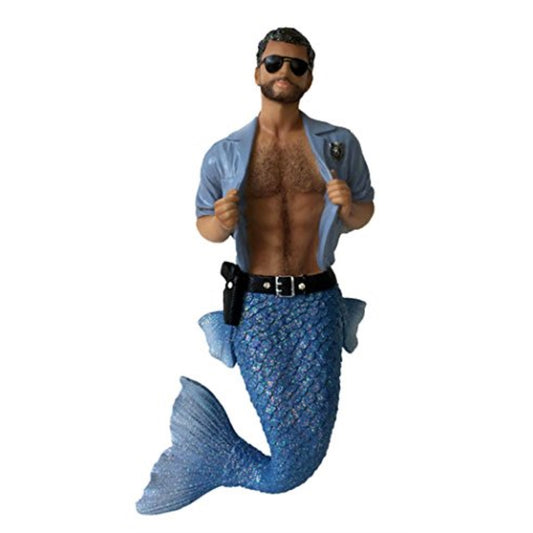 December Diamonds Merman, Strip Search Police Officer Christmas Ornament