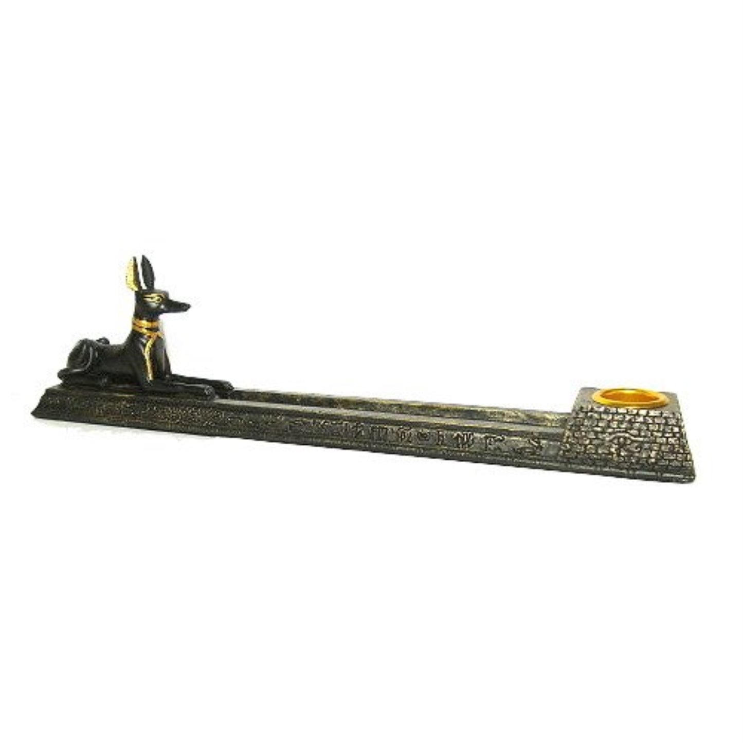 Ancient Egyptian God of the Afterlife Anubis Incense Holder 10.75 x 3 inches