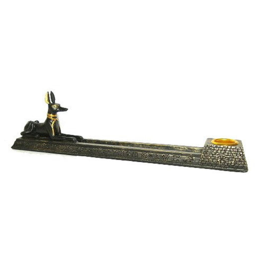 Ancient Egyptian God of the Afterlife Anubis Incense Holder 10.75 x 3 inches