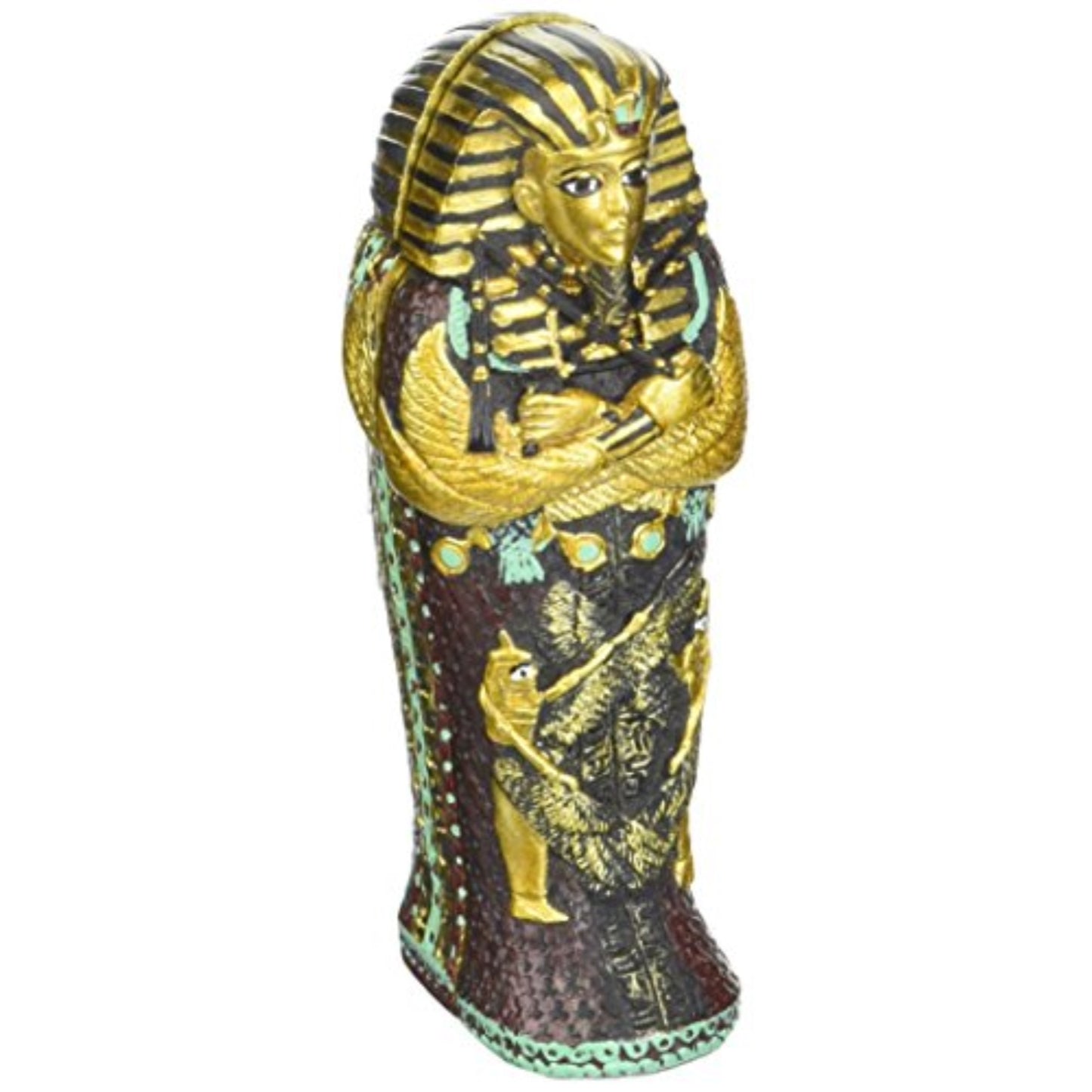 Ancient Egyptian King Tut Sarcophagus Coffin with Mummy Figurine One Coffin 4 inch