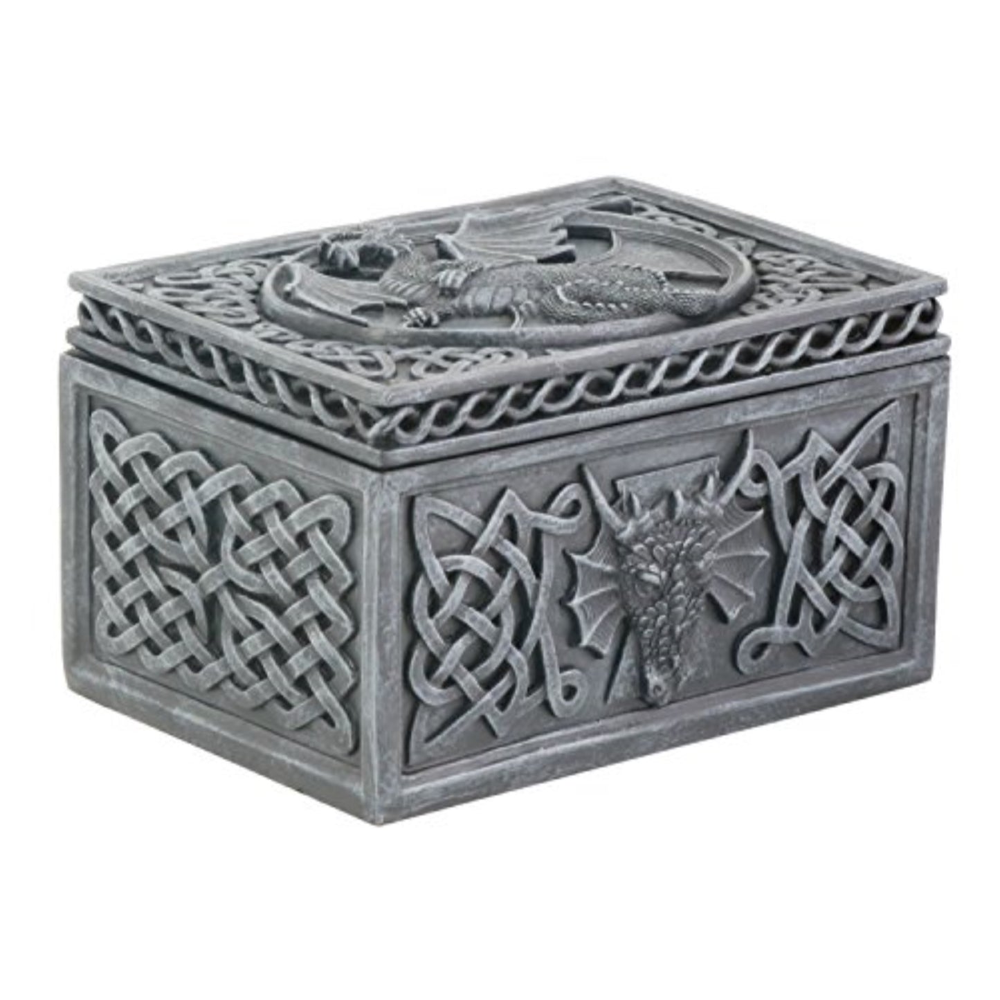 Dragon Celtic Jewelry Trinket Keepsake Box Collectible Container Sculpture 5.25 x 3 inch