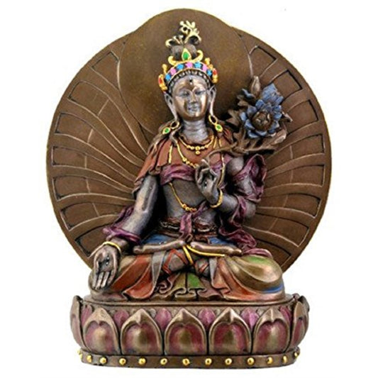 White Tara Compassion Bodhisattva on Meditative Alter Buddhism Statue Figurine 6 inch