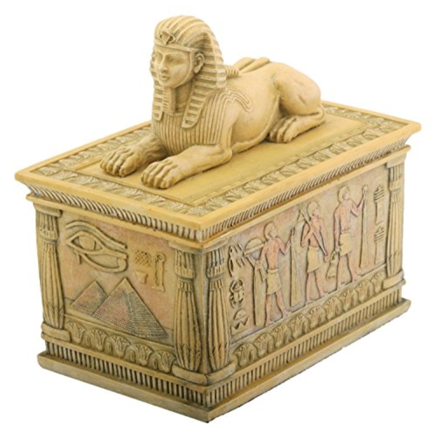 Ancient Egyptian Sphinx with Hieroglyphics Jewelry Trinket Box