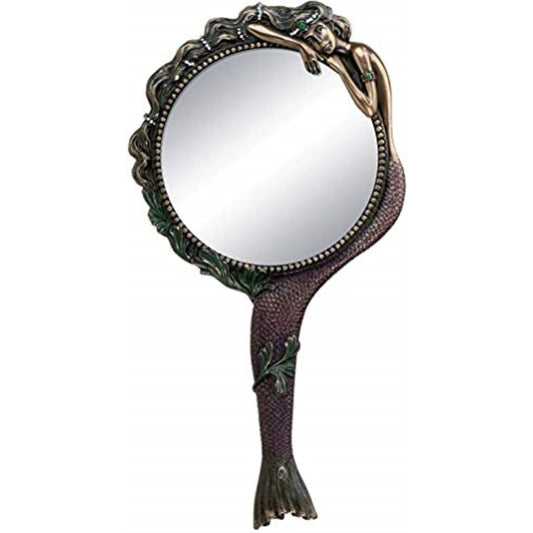 Art Nouveau Collectible Mermaid Hand Mirror Vanity Beauty Accessory 10.75 inch