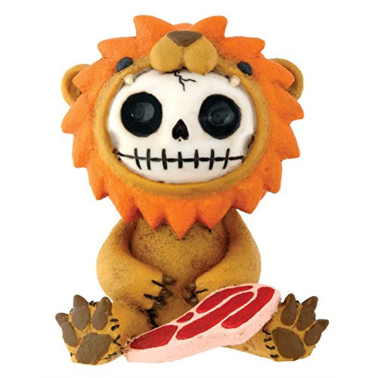 Furrybones Raion Skeleton in a Lion Costume with a Steak Figurine Statuette