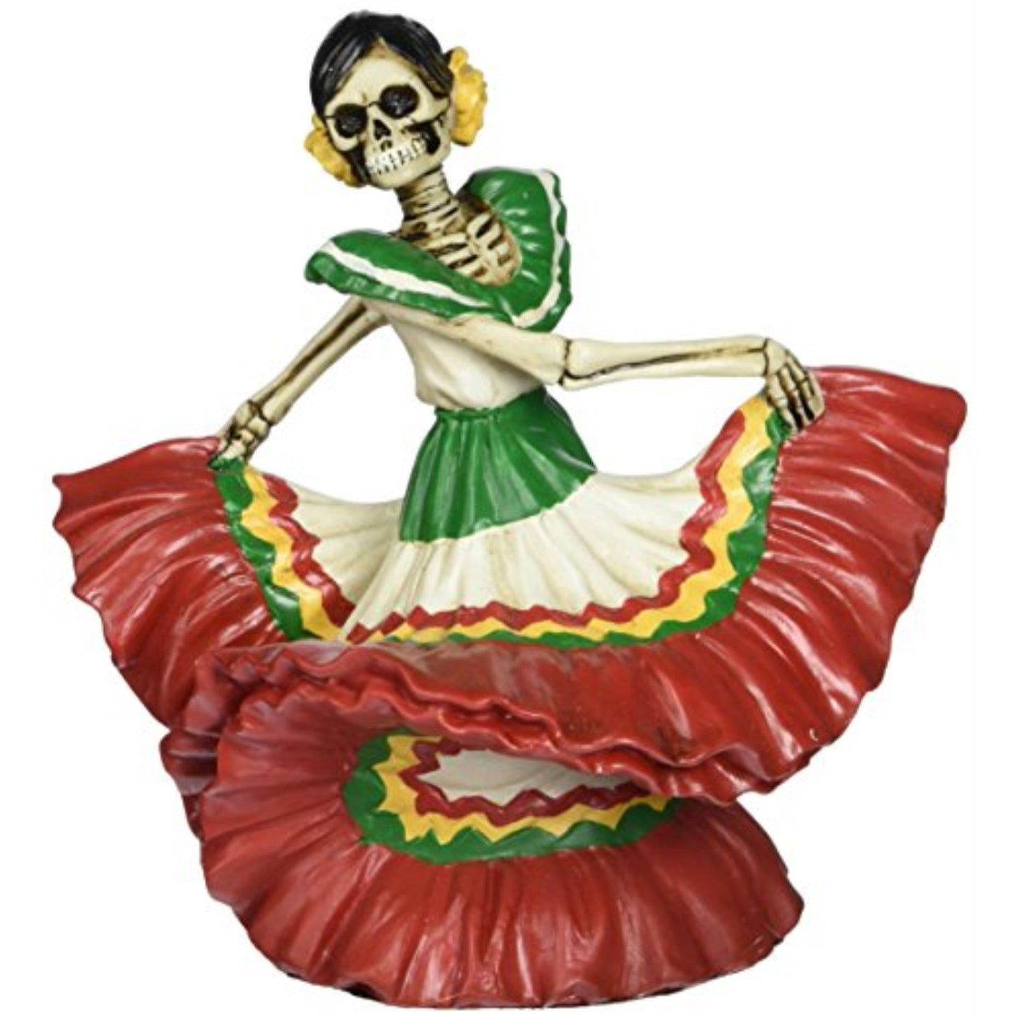 Red Skeleton Dancing Senorita Day of the Dead Dia de Los Muertos Figurine