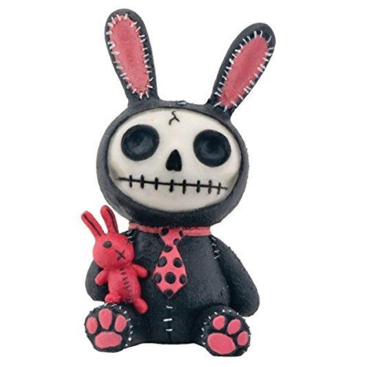 Furrybones Black and Pink Bunny Bun-Bun Skeleton Figurine 3.25 inch