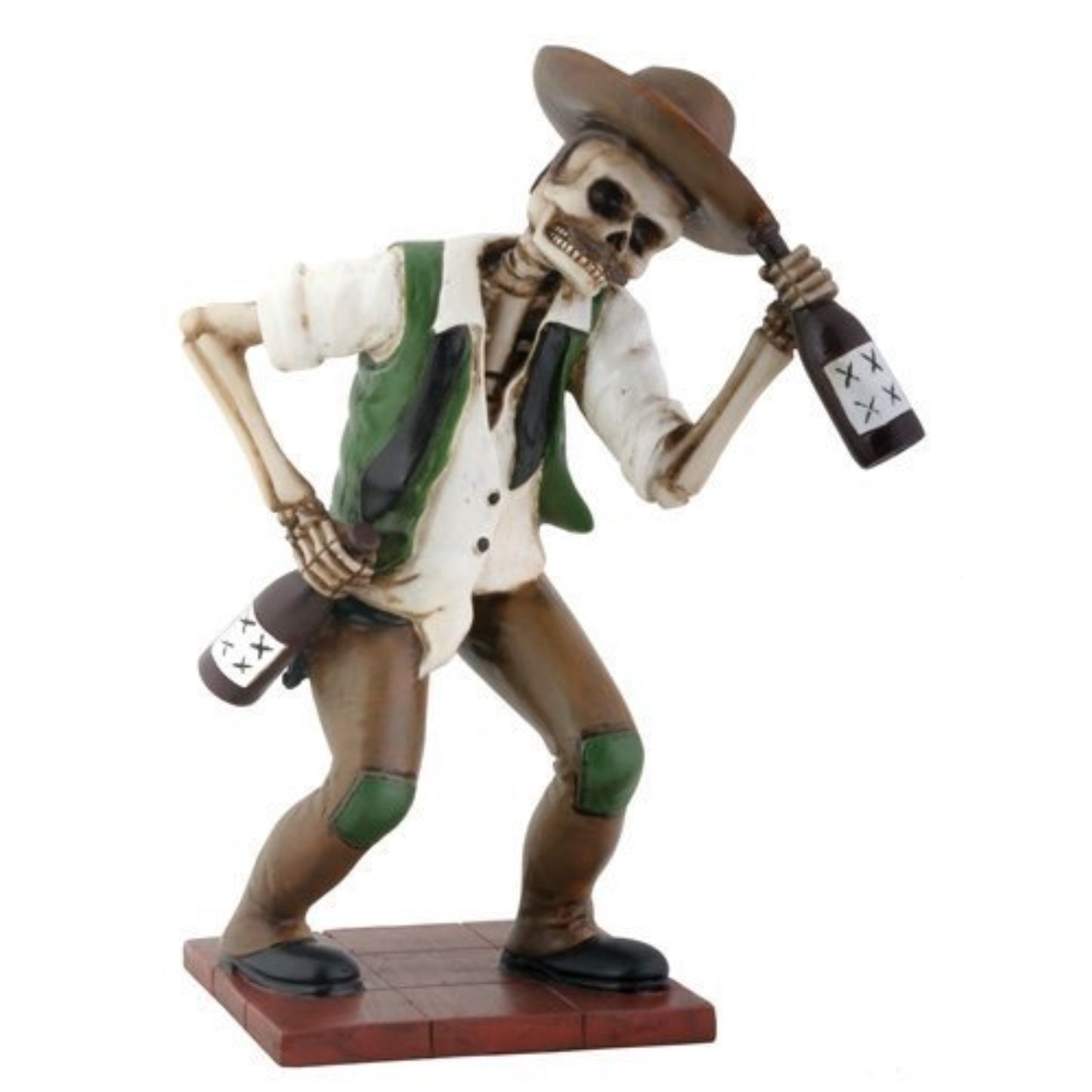 El Boracho Drunk Western Skeleton Day of the Dead Dia de Los Muertos Figurine 6 inch