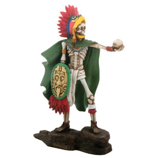 Skeleton Mexican Aztec Eagle Warrior Day of the Dead Dia de Los Muertos Figurine 7 inch