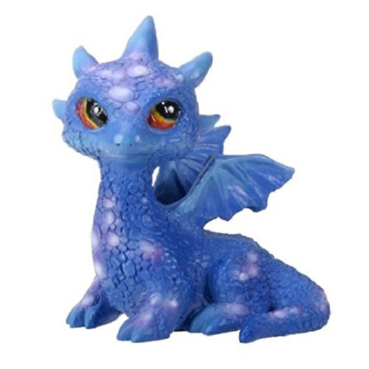 Saphir Baby Blue Sapphire Dragon Figurine Statuette Fairy Tale Fantasy Mythical 2.5 inch