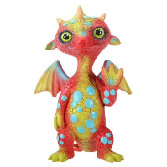 Gregory the Friendly Red Dragon Figurine Statuette Fairy Tale Fantasy Mythical 3.25 inch