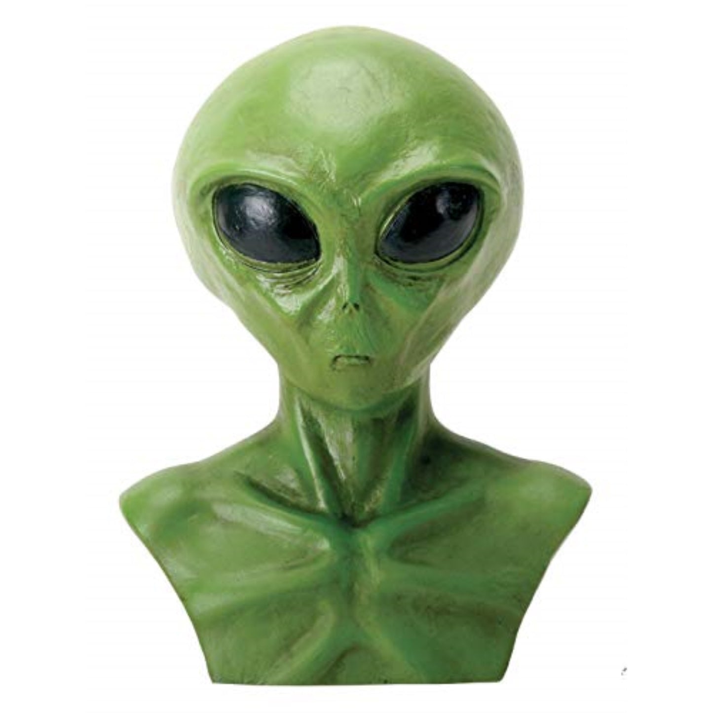 Bright Green Extraterrestrial Alien Head Bust Figurine Display 4 inch
