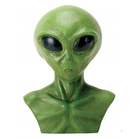 Bright Green Extraterrestrial Alien Head Bust Figurine Display 4 inch