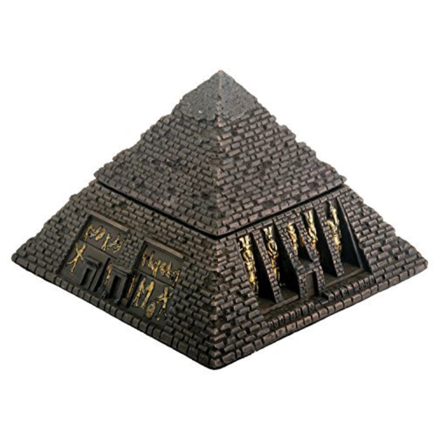 Small Bronze Color Egyptian Pyramid Jewelry Trinket Keepsake Box 2.75 inch