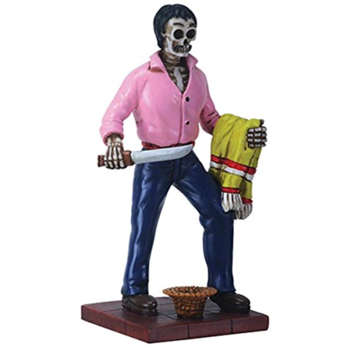 El Valiente Skeleton with Knife Day of the Dead Dia de los Muertos Figurine 6 inch
