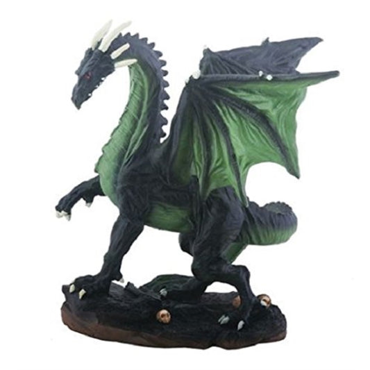 Small Green Midnight Dragon Figurine Statuette 4.75 inch