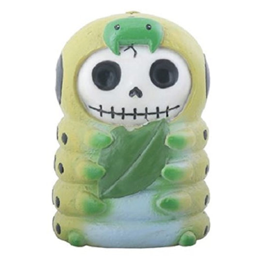 Furrybones Inch Skeleton in a Caterpillar Costume Holding a Leaf Figurine 2.75 inch