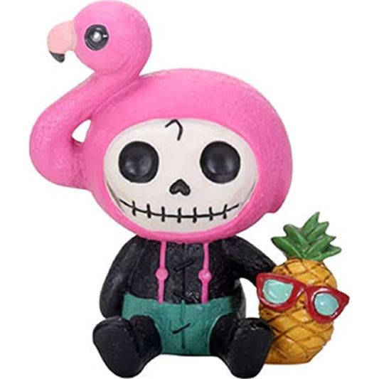Furrybones Flamingo Star Skeleton with Flamingo Head and Pineapple Figurine