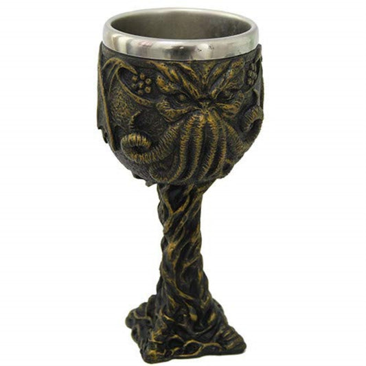 The Call of Cthulhu Monster Wine Goblet Chalice Cup  Resin Body Stainless Steel Cup 6.75 inch 6 ounce