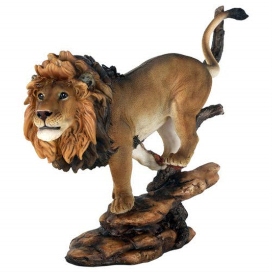 King of The Jungle Savannah Lion Wildlife Home Statue 11 x 10.75 inch