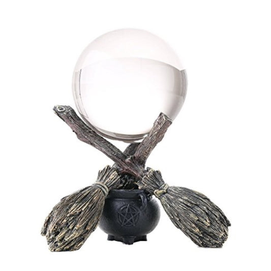 Broomstick and Cauldron Witchcraft Gazing Crystal Ball Wiccan Witch Halloween
