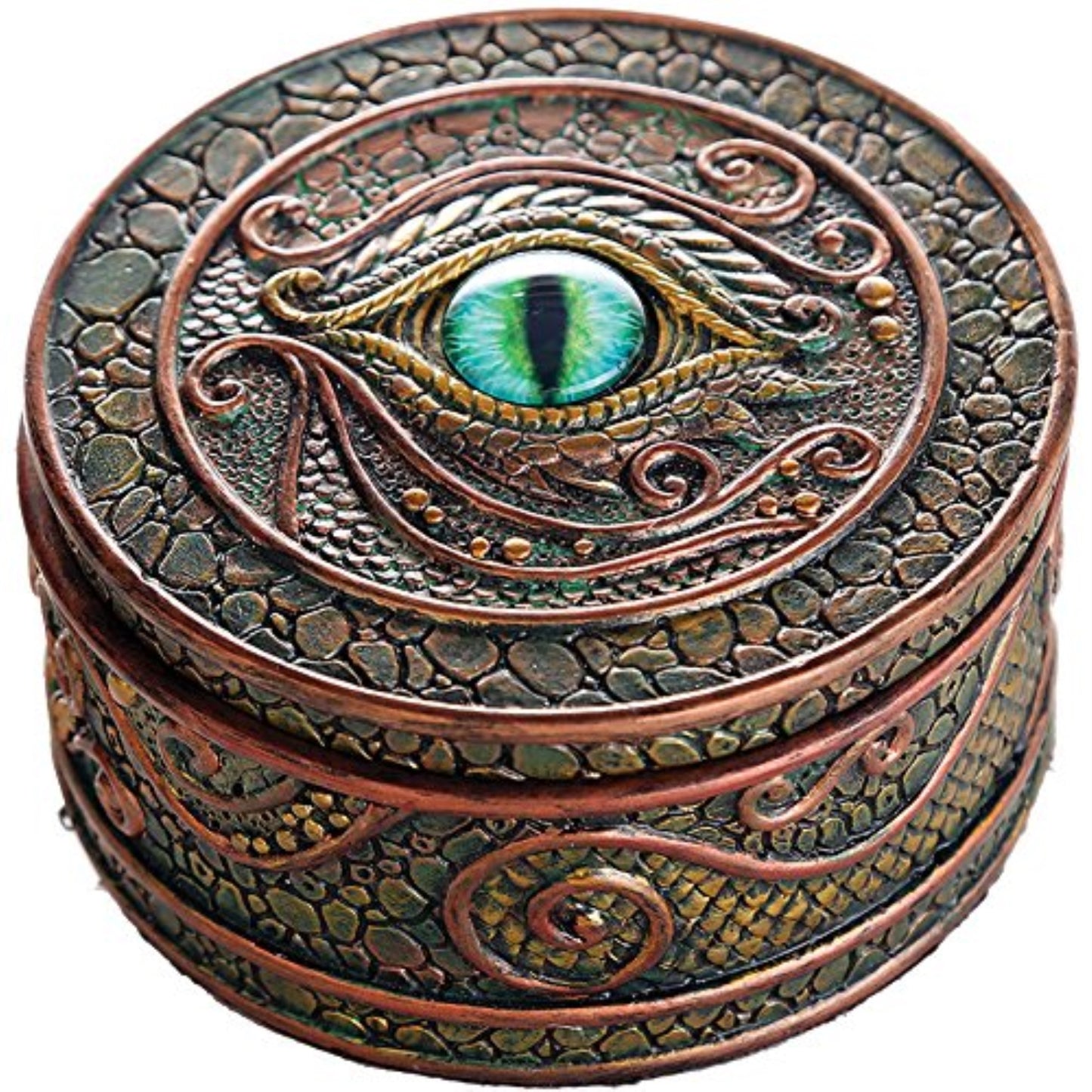 The Eye of the Dragon Mystical Trinket Jewelry Keepsake Box Fantasy Dragon 3.75 inch Diameter