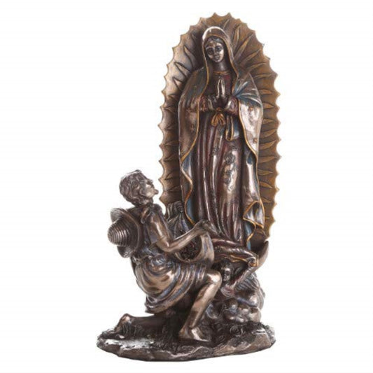 Our Lady Of Guadalupe San St Juan Diego Saint Estatua Virgen Miracle Bronze Resin Statue 10 inch