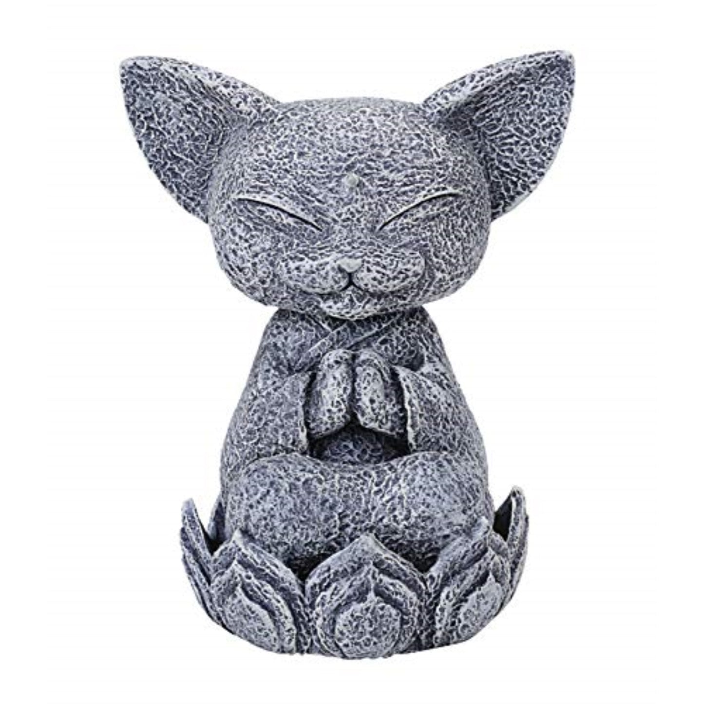 Feng Shui Zen Japanese Jizo Cat Monk On Lotus Throne Mini Figurine Buddhism 4 inch
