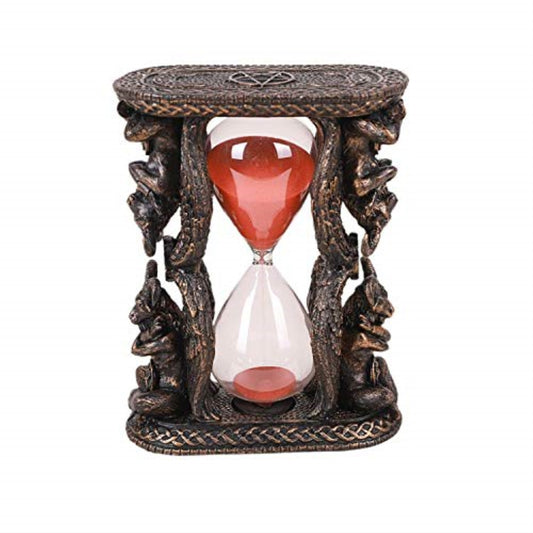 Satanic Sabbatic Goat of Mendes Winged Baphomet Invertible Sand Timer Statue 6 inch
