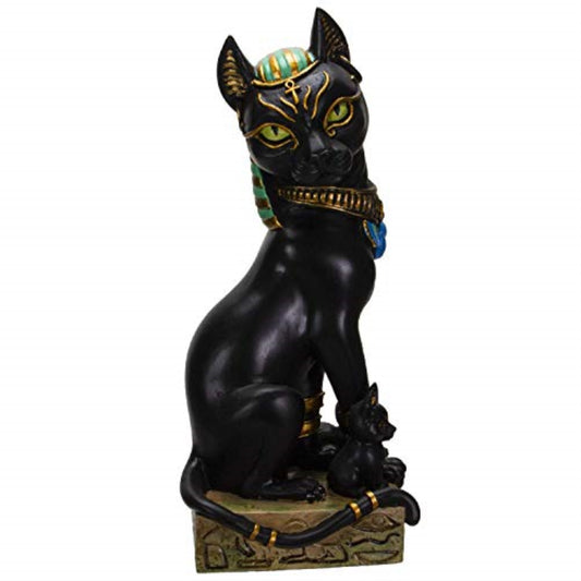 Ancient Egyptian Bastet Sitting Pose Resin Egypt Figurine 8 inch