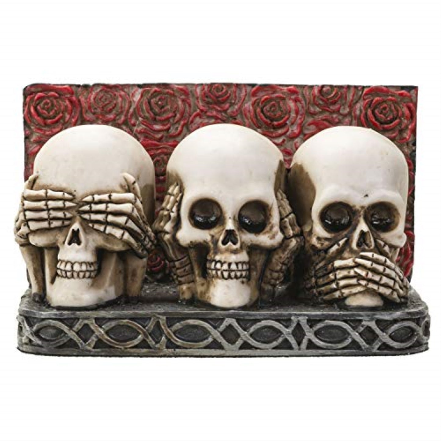 See Hear and Speak No Evil Skeletons Resin Card Display Holder